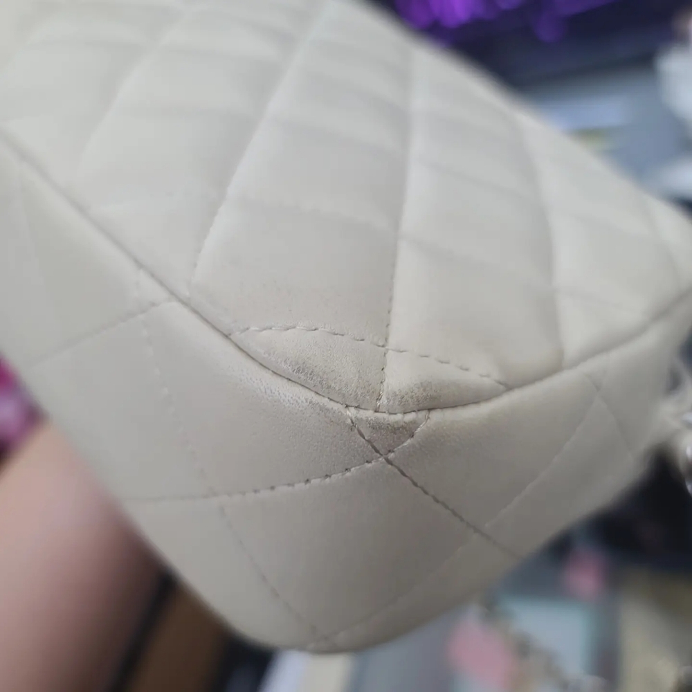 Chanel Cream Quilted Leather Camera Chain Strap Shoulder Bag - Picture 9 of 10